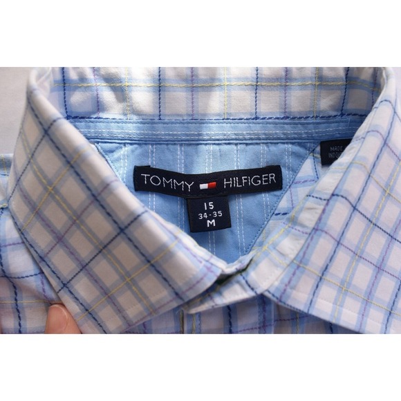 Tommy Hilfiger Other - Tommy Hilfiger Men's Blue Plaids & Checks L/S Button Up Cotton Medium Shirt